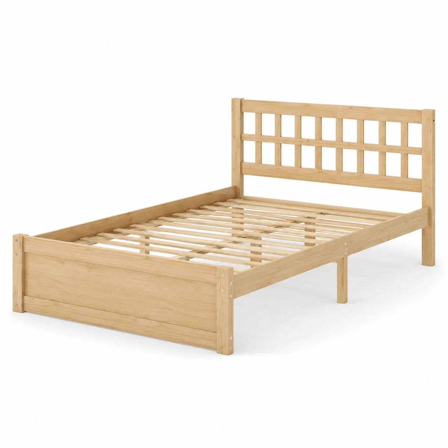 Letto singolo in legno massello di pino naturale