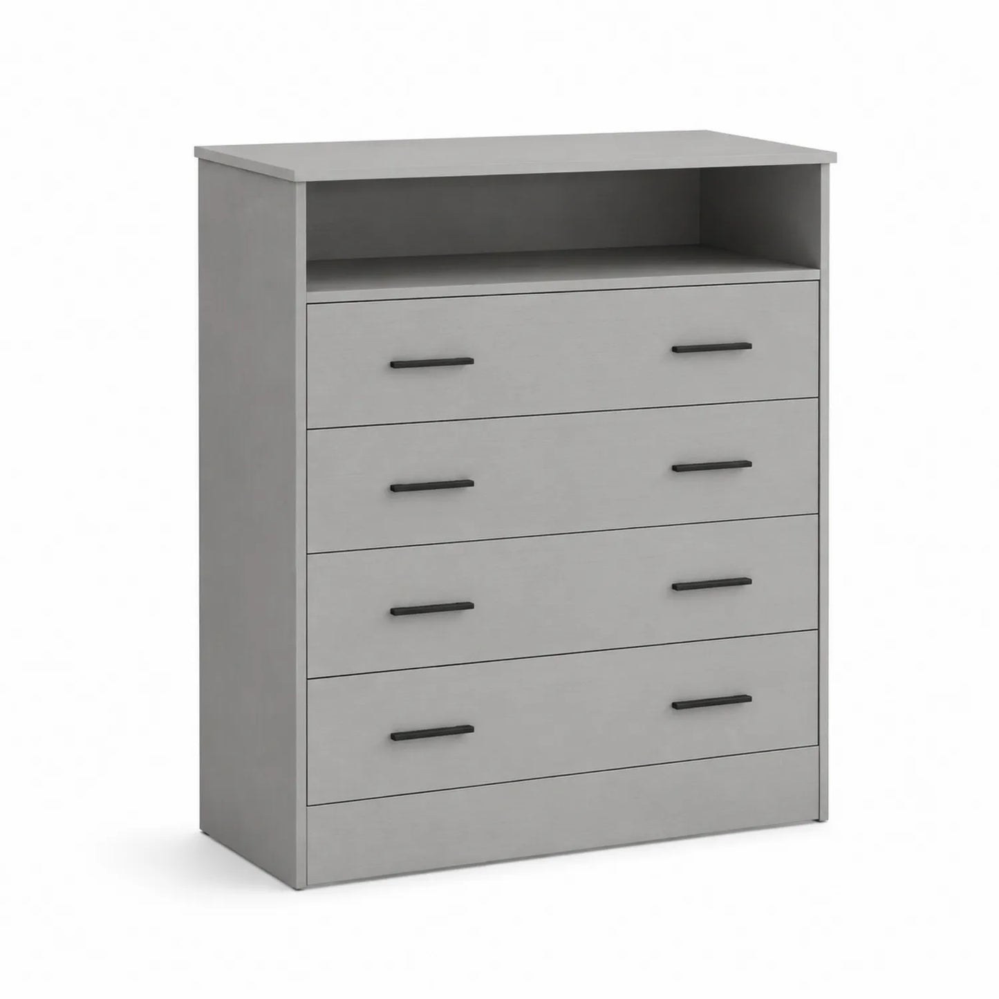 Cassettiera in Legno Composito Grigia con 5 Cassetti