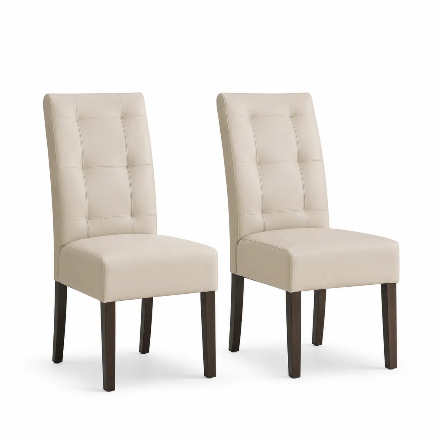 Set di 2 sedie da pranzo in similpelle con struttura in legno