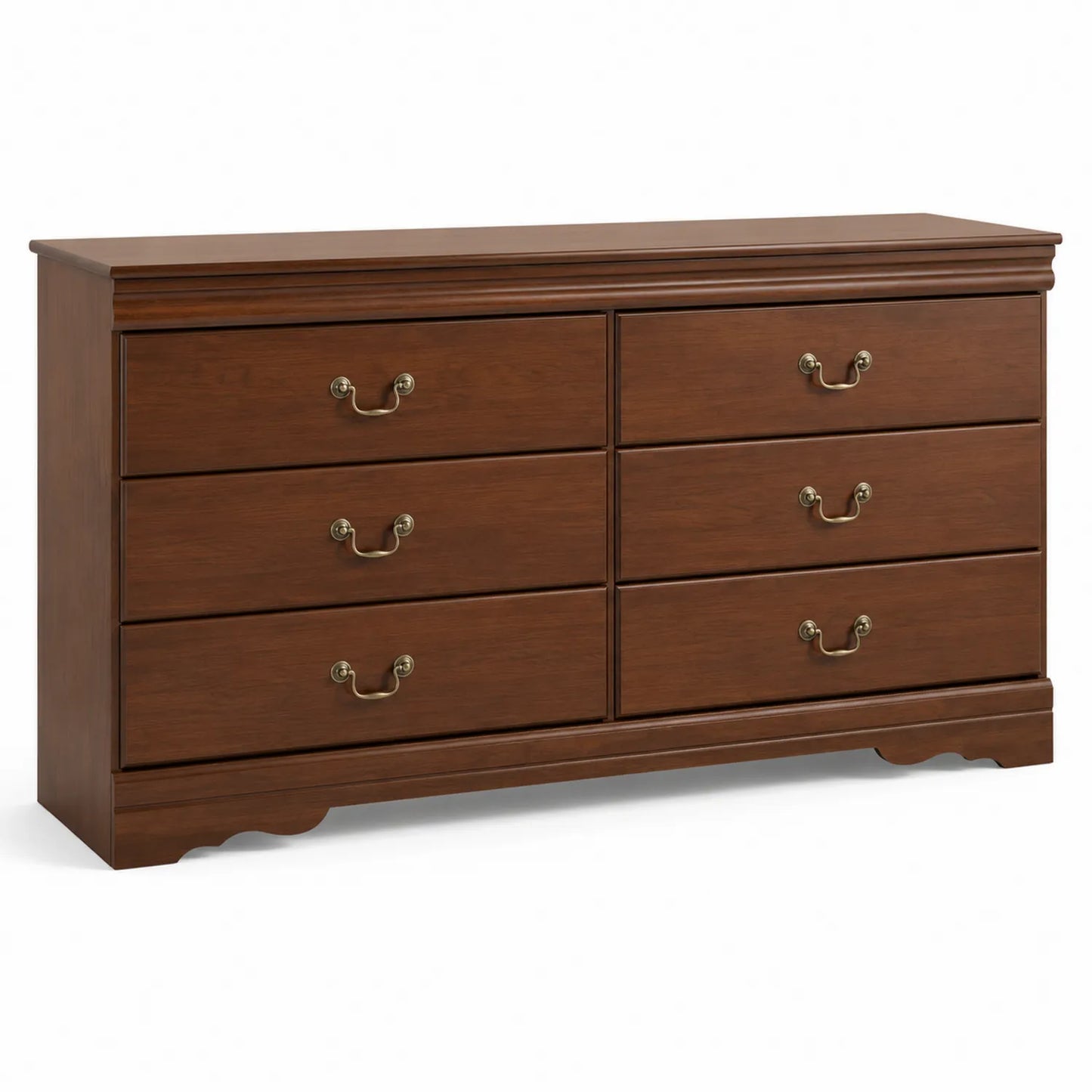 Cassettiera in legno marrone con 6 cassetti