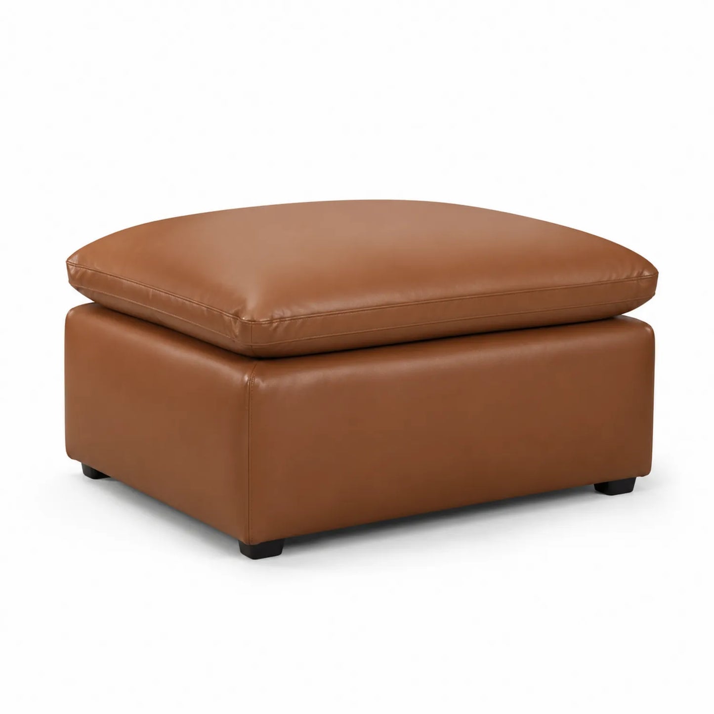 Pouf Rettangolare in Ecopelle Marrone