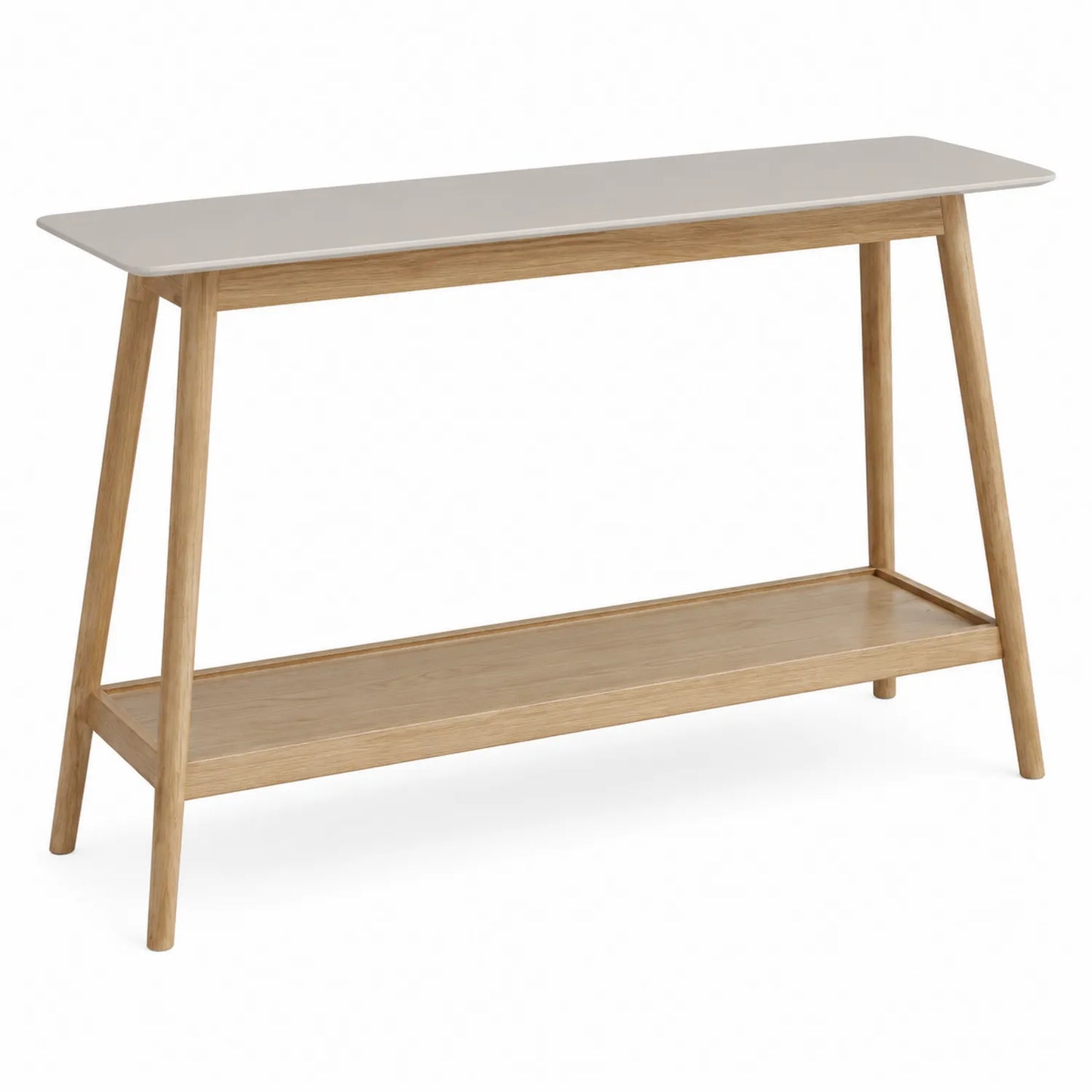 Consolle rettangolare in MDF e legno di rovere 120x30 cm Bianco/Naturale