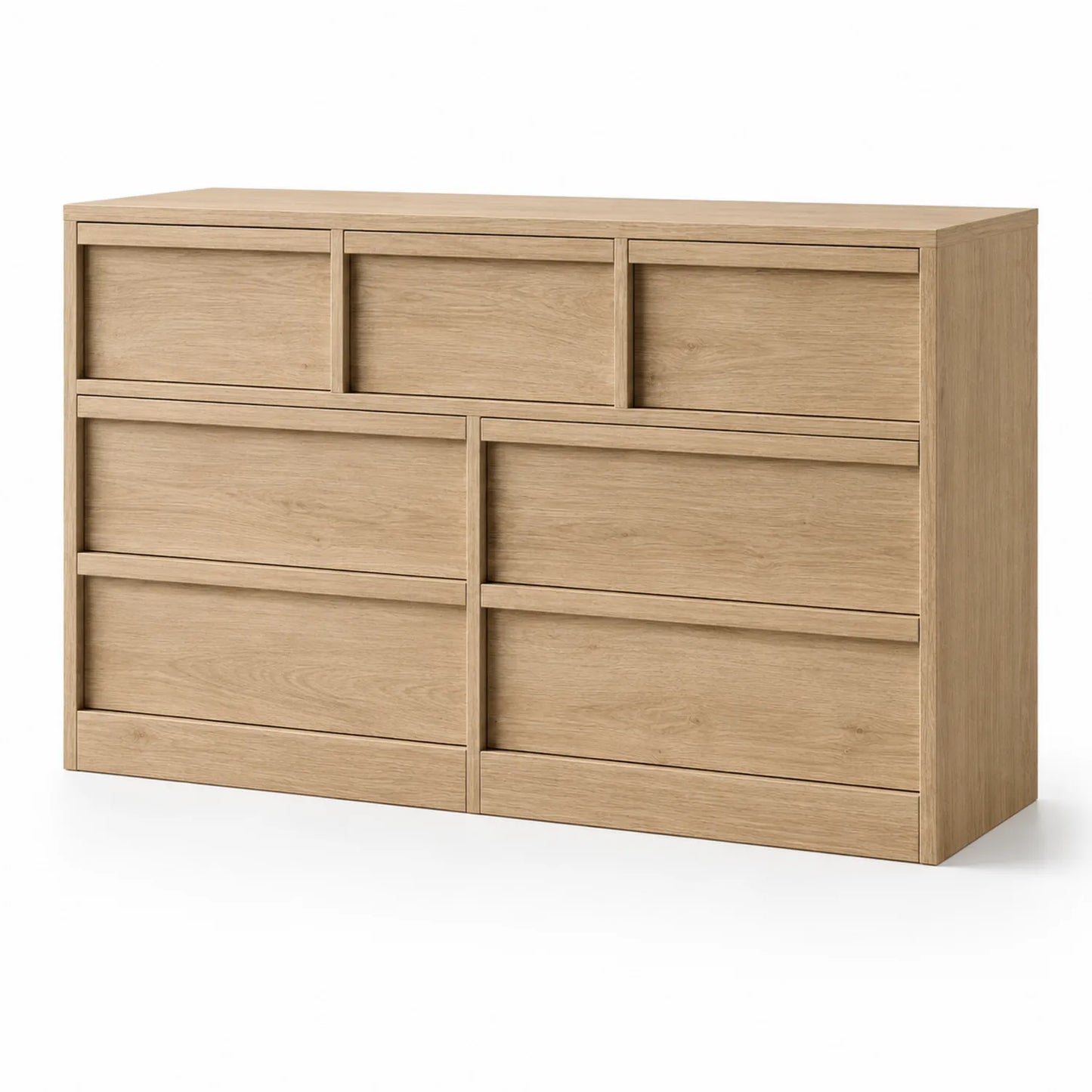 Cassettiera rettangolare in legno di quercia 120x40x90 cm