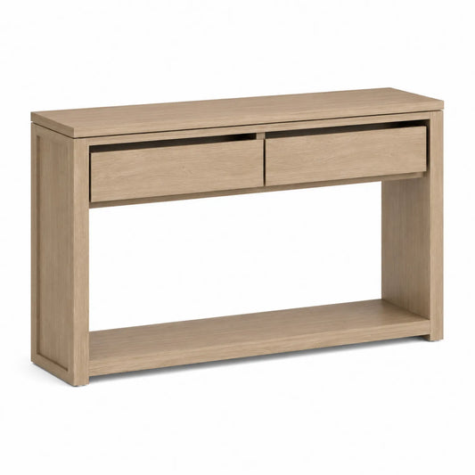 Consolle Rettangolare in Rovere con Cassetti 120x30x80 cm