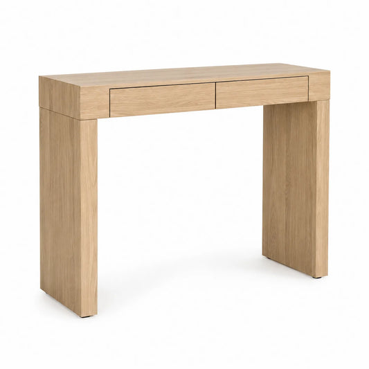 Consolle in legno ingegnerizzato rovere naturale 120x40x75 cm