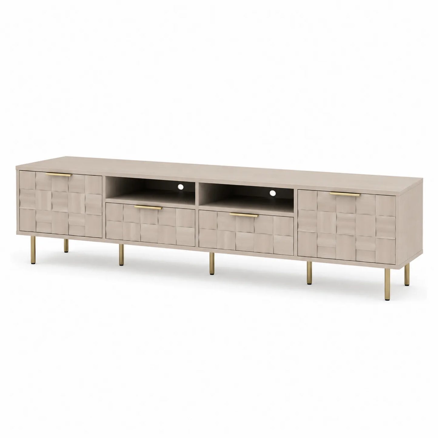Mobile TV in MDF con Ante e Cassetti Beige