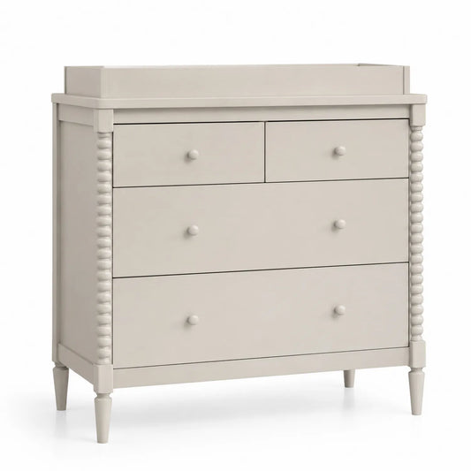 Cassettiera in Legno Beige con 5 Cassetti