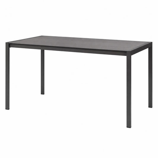 Tavolo da pranzo rettangolare in metallo nero 140x75x74 cm