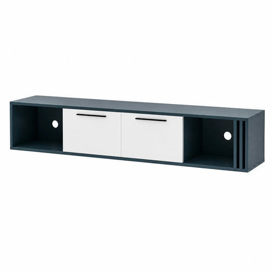 Mobile TV in MDF Grigio e Bianco 180x30x40 cm