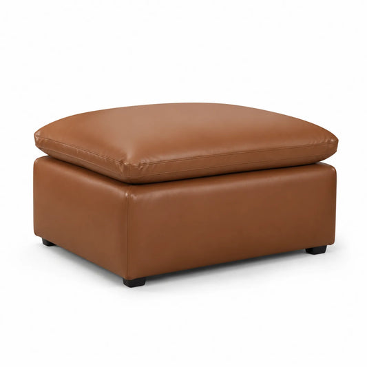 Pouf Rettangolare in Ecopelle Marrone