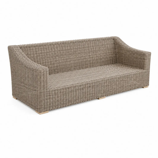 Divano in rattan sintetico Grigio 210 cm