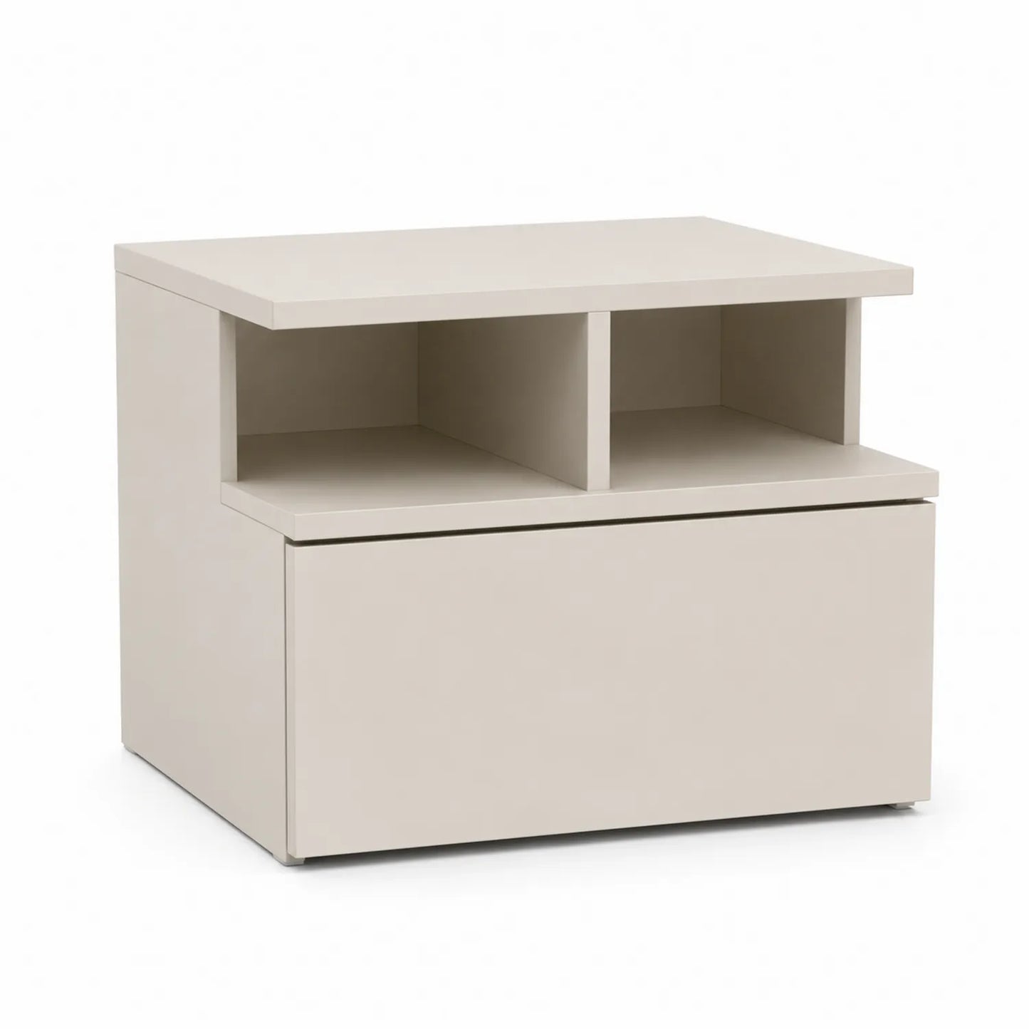 Comodino in Legno con Cassetto Beige 50x40x45 cm