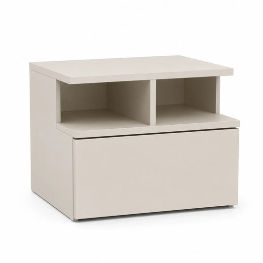 Comodino in Legno con Cassetto Beige 50x40x45 cm