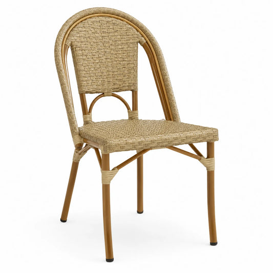 Sedia in rattan sintetico con struttura in alluminio